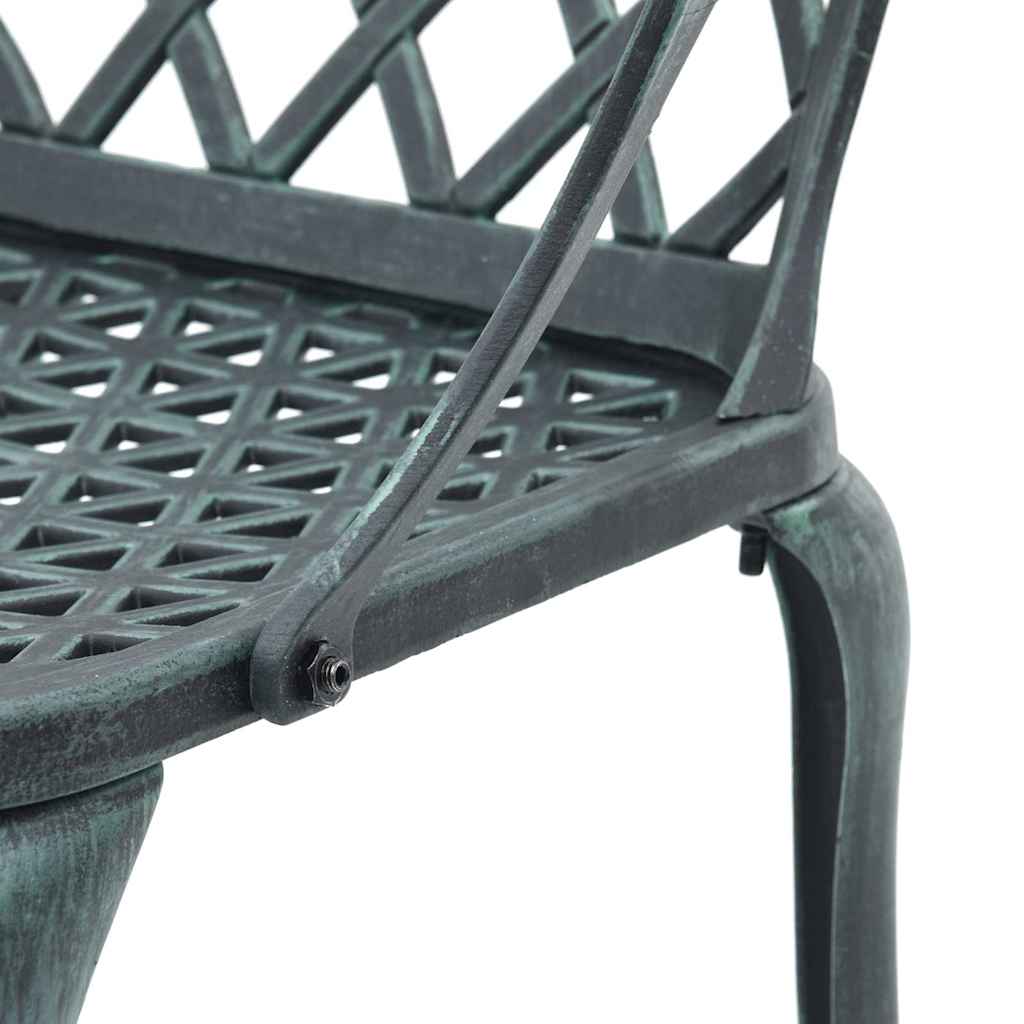 Garden Chairs 2 pcs Green Cast Aluminium